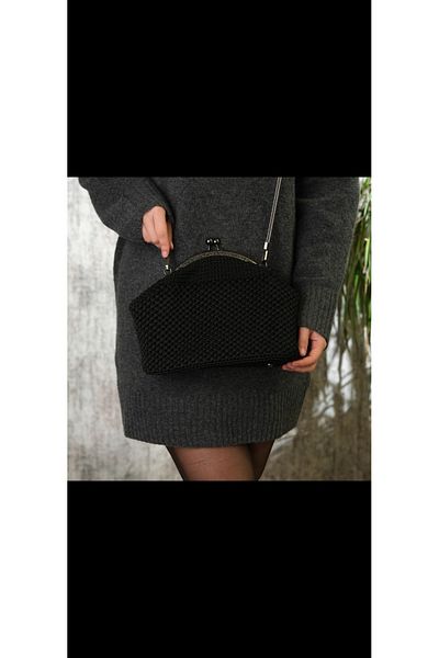 erşahaydınlatma Hand Knitted Black Design Bag