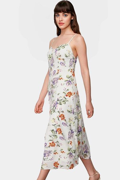 PayBuy A Line Midi Length Sleeveless Floral Pattern Polyester Dress Casual Summer Professional Look