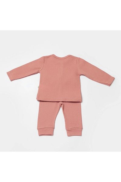 Bibaby Biorganic Waffle Smile 2 Piece Set 59785 Red-Brown