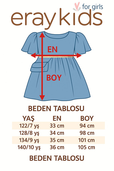 Eray Kids Yıldızlı Şifon Kemerli Kız Çocuk Abiye Elbise