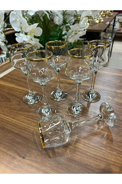 Paşabahçe Lav 6 Lı Kahve Yanı Su Bardağı Ağız Altın 80 cc