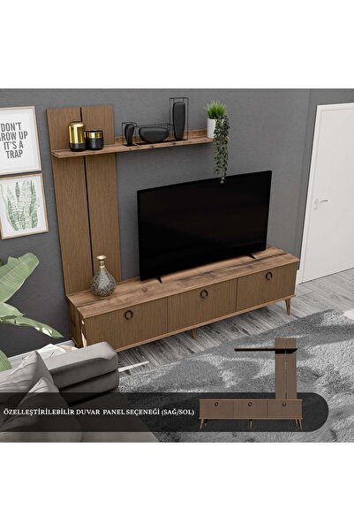 Mezza 1380 Terra 180 CM (AHŞAP AYAKLI) Tv Ünitesi Hat - Kaplan