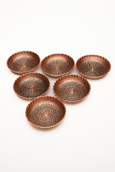 DMT COPPER HOME Dmt Copper Gaziantep Copper Snack Set Nut Set of 6 (10cm X 3cm)(32Tray)