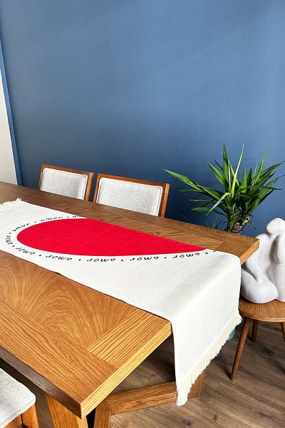 Alseko Concept Cream Tassel, Amor Pattern 40X140Cm Runner