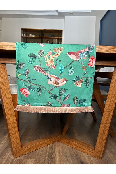 Alseko Concept Brown Tassel, Birds Pattern 40X140Cm Runner