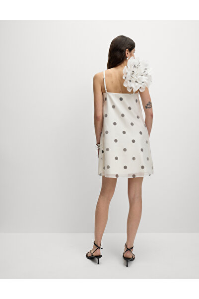 Marks & Spencer Puantiye Desenli Kare Yaka Mini Kolon Elbise