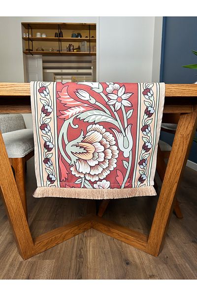 Alseko Concept Brown Tassel, Flowers 01 Pattern 40X140Cm Runner