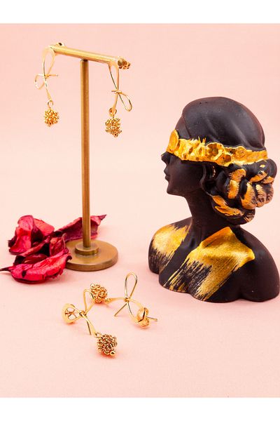 luree accessories Chain Ball Motif Bow Earrings