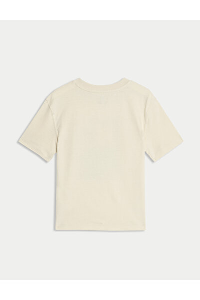 Marks & Spencer Saf Pamuklu Dalga Desenli Tişört (2-8 Yaş)