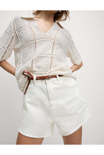 Marks & Spencer Mom Fit Yüksek Bel Denim Şort