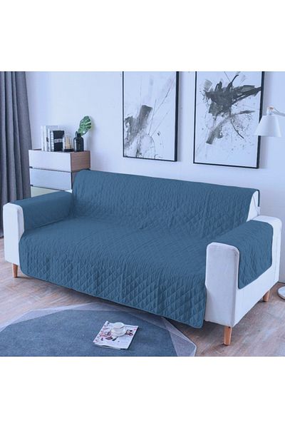 RALEX PUCIOASA Cuvertura Matlasata pentru Canapea 3 locuri, Protectie Pete si Par, Microfibra, 295x198 cm, Antracit