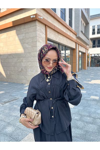 W WARGA Summer Suit with Gathered Chest and Pocket Skirt