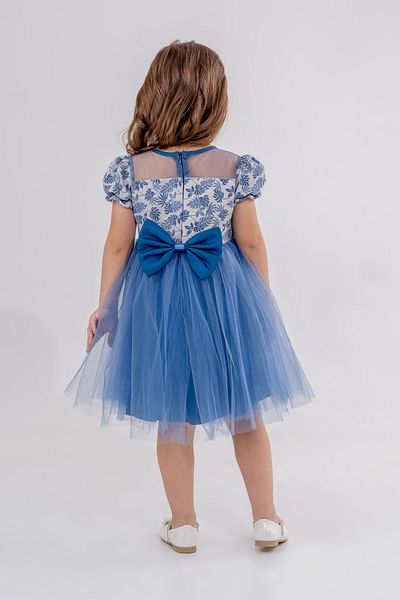 Eray Kids Rochie de seara pentru fete cu model de frunze plisate jacquard