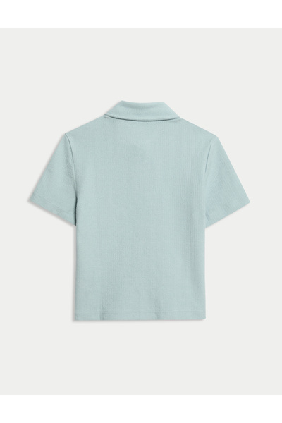 Marks & Spencer Pamuk Karışımlı Dokulu Polo Yaka Tişört (2-8 Yaş)