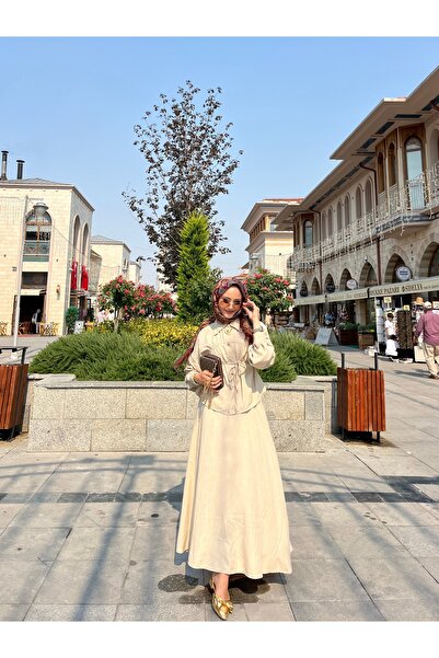 W WARGA Göğsü Büzgülü Cepli Etekli Yazlık Takım