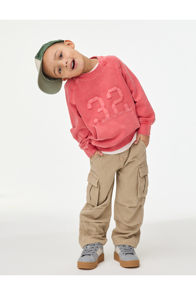Marks & Spencer Pamuklu Geniş Paça Kargo Pantolon (2–16 YAŞ)