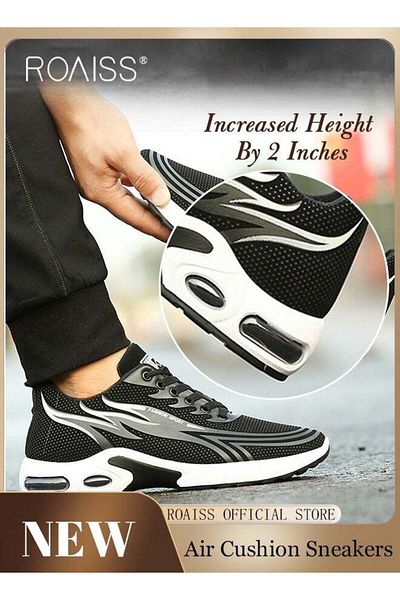 ROAISS New Men Lace up Front Colorblock Sneakers Sport Outdoor Canvas Skate Shoes INS Trendy Casual Lightwe