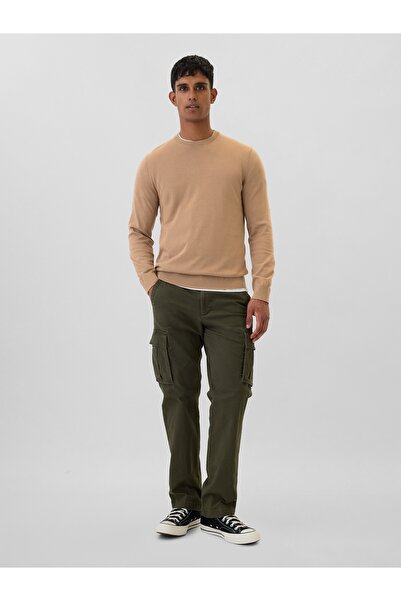 GAP Erkek Bej %100 Pamuk Crew Kazak