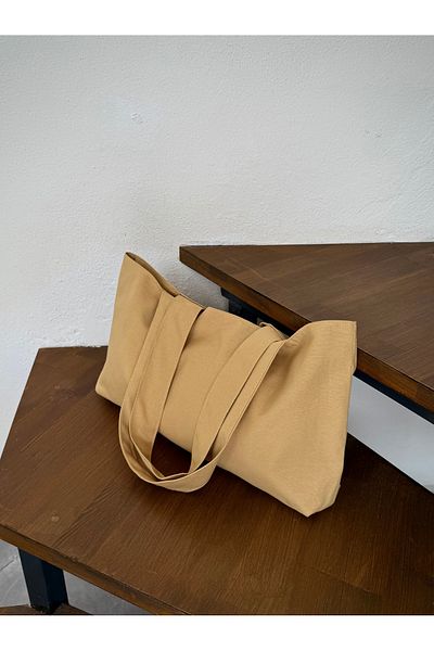 LUNAFEL Mustard Canvas Handbag Shoulder Bag - Waterproof Fabric - Tote Cloth Handbag and Shoulder Bag