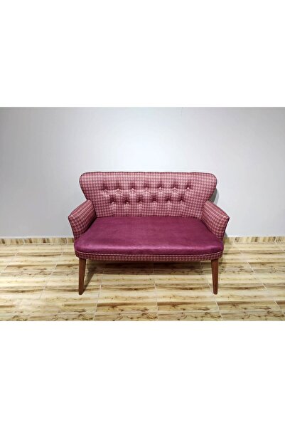 Azra Aksesuar Ikili Koltuk - Kanepe - Nubuk Kumaş - Ahşap Ayak - Modern Tasar...