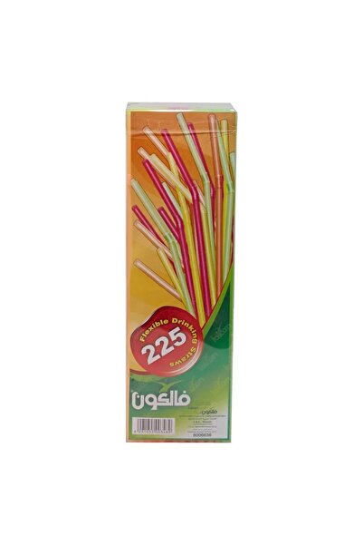 Falcon Plastic Straws 225 Pcs – 8mm X 21cm | Durable, Food-grade Disposable Straws