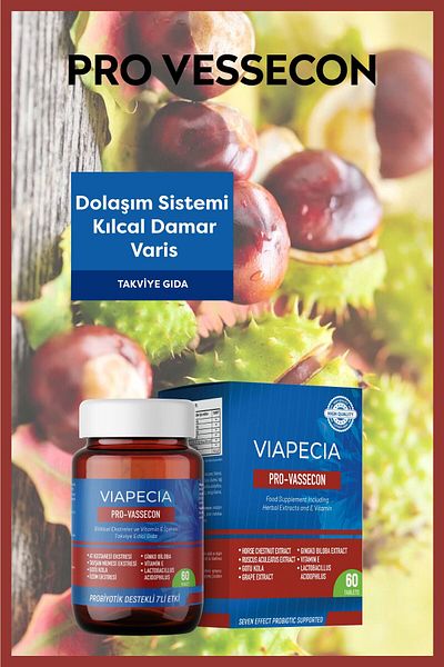 Viapecia Pro-Vassecon 60 Tablets - Supplement to Support Circulation and Protect Capillaries