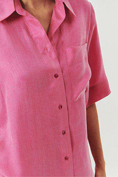 Exquise Regular ροζ πουκάμισο Lyocell Straight Cut