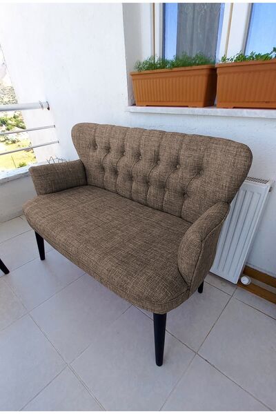 Azra Aksesuar Ikili Balkonnkoltugu - Kanepe - Keten Kumaş - Salon-bekleme Kol...