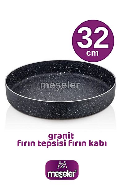 MEŞELER Oaks Granite Baking Cup Tray 32 cm Black (1 Pc)