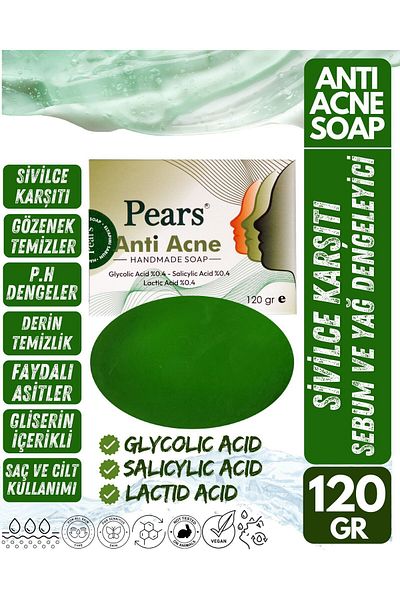 Pears صابون الجلسرين المضاد لحب الشباب 120 جرام