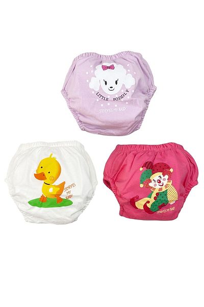 Poope's Popees Baby Girl Training Pants Set of 3 Colorful