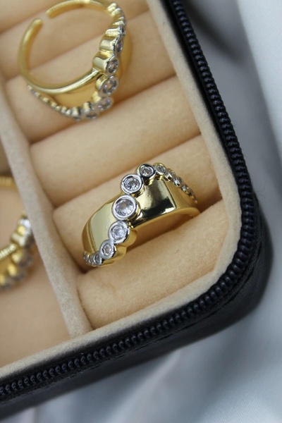 Leo'Stone خاتم فولاذي نسائي مستورد بنسبة 100% من VIP بتصميم Dams قابل للتعديل ومضاد للتشوه