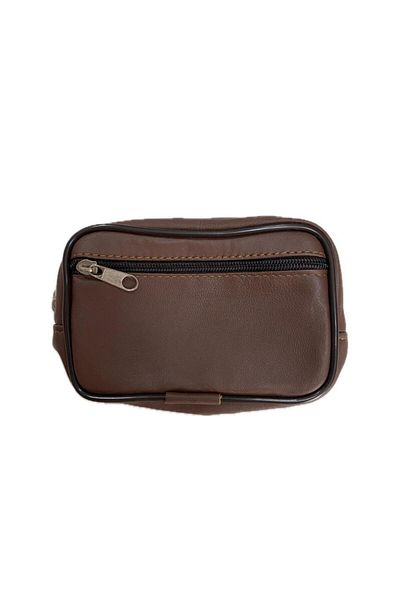 pialbatro Double Compartment, Belt Attachable, Brown Leather Wallet