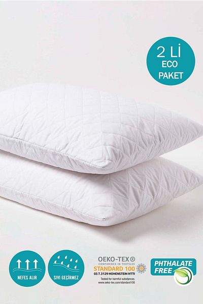 CARETEX Quilted Water Liquid Proof Cushion Protector Mattress Cover 2 Pack
