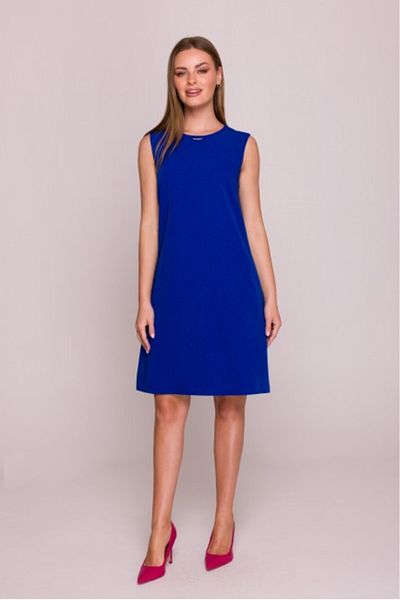Stylove Rochie midi simplă fără mâneci - Albastru-albăstrele