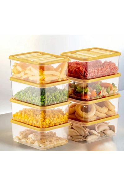 Stile Cucina 8-Piece Refrigerator Organizer Organizer Freezer Storage Container Suitable for Microwave