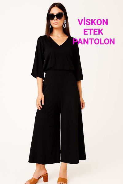STYLENEST Women's Viscose Skirt Black Trousers