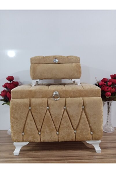 Sandık Dünyası Gelin Sandığı Damat Nişan Bohça Çeyiz Sandık 2li 0309