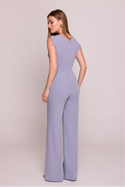 Stylove Jumpsuit with Asymmetric Neckline - Dove Grey