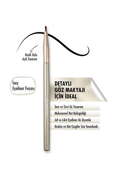 Lionesse Silver Series Fine Eyeliner Brush 5130- Professional Series, Cruelty Free