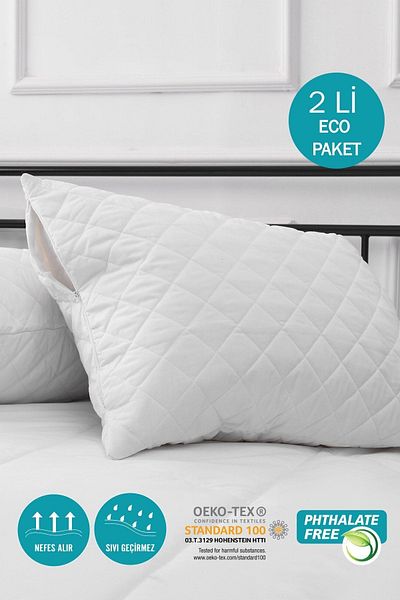 CARETEX Quilted Water Liquid Proof Cushion Protector Mattress Cover 2 Pack