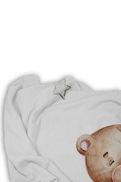 HOMESSA Cute Teddy Bear Single Children's Pique Pillow with Case