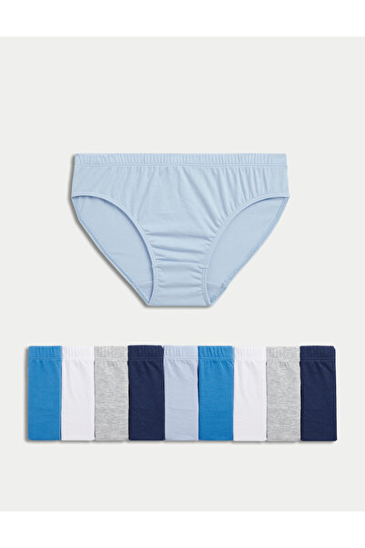 Marks & Spencer Saf Pamuklu 10'lu Brief Külot (2-14 Yaş)
