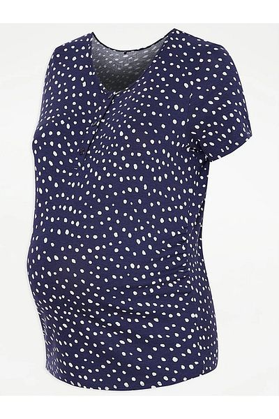 MEGHAN L.A Polka Dot Maternity Pajama Top