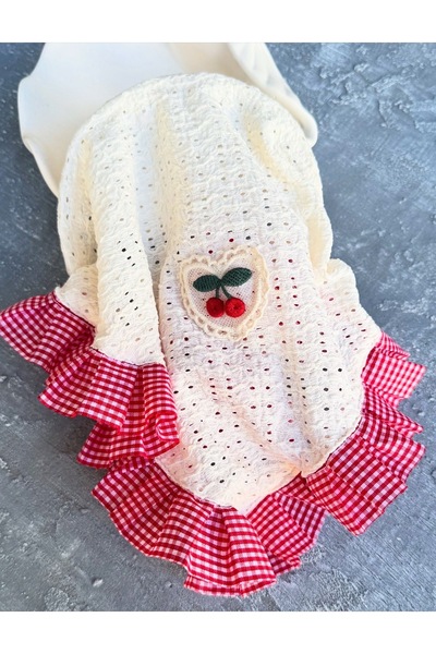 Toka Kutum Kids Store Kiraz Detaylı Fırfırlı Üçgen Bohem Taç