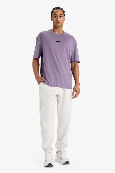 DeFacto DeFactoFit Boxy Fit Rundhalsausschnitt bedrucktes Sport-Kurzarm-T-Shirt D7365AX25SP
