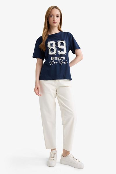 DeFacto Tricou cu mânecă scurtă imprimat cu decolteu rotund F9801AX25HS