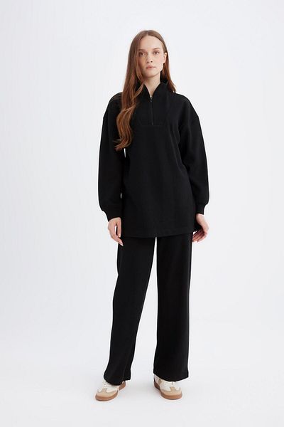 DeFacto Thessaloniki Fabric - Relax Fit Black Knitwear Trousers B4311Ax24Wn