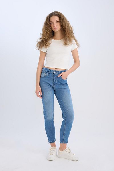 DeFacto Pantaloni lavabili Lina Comfort Mom cu talie înaltă până la gleznă E3439AXNS