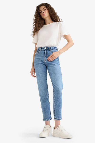 DeFacto Pantaloni lavabili Comfort Mom cu talie înaltă până la glezne E9161AX25AU